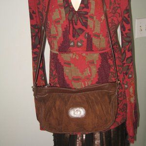 ❤️70s CHRISTIAN DIOR Brown Suede Pochette Crossbody Bag Purse